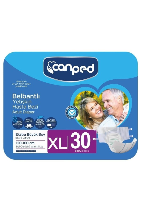 Canped Belbantlı Tekstil Super Eko Hasta Bezi XL 30 lu